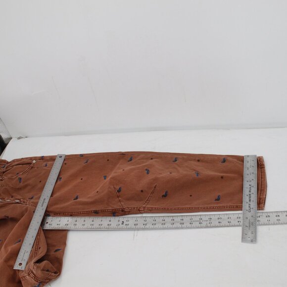 Anthropologie Pants Womens 27 Pilcro The Arch Tapered Embroidered Duck bowleg - Picture 8 of 13